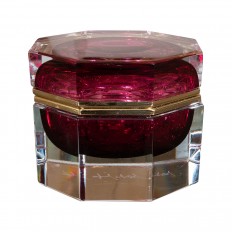 Pink murano glass octagonal box